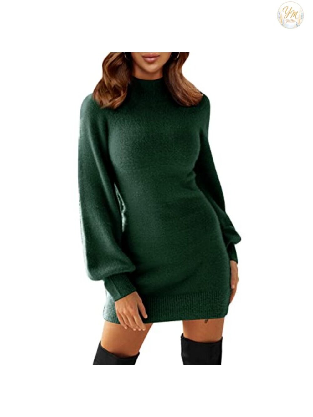 EXLURA Women Fall Long Sleeve Sweater Dress Bodycon Mini Dress